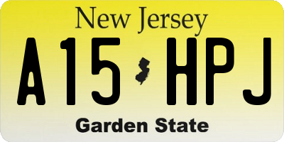 NJ license plate A15HPJ