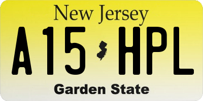 NJ license plate A15HPL