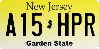 NJ license plate A15HPR