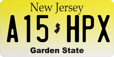 NJ license plate A15HPX