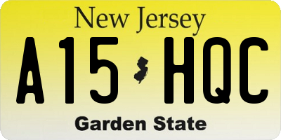 NJ license plate A15HQC