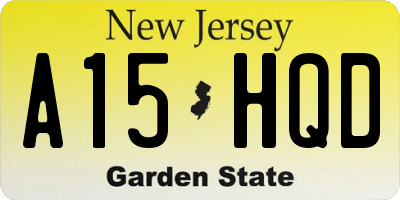 NJ license plate A15HQD