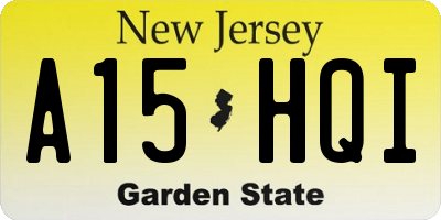 NJ license plate A15HQI