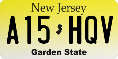 NJ license plate A15HQV