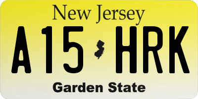NJ license plate A15HRK