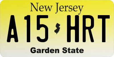 NJ license plate A15HRT