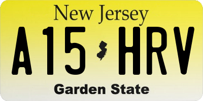 NJ license plate A15HRV