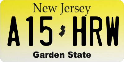 NJ license plate A15HRW