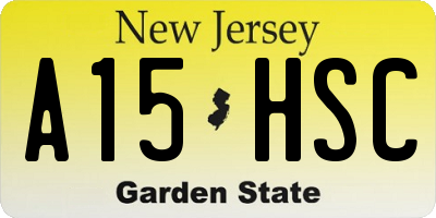 NJ license plate A15HSC