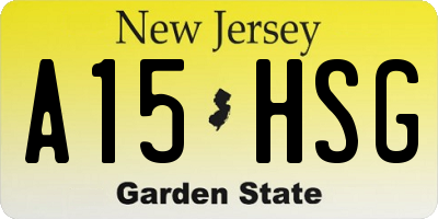 NJ license plate A15HSG