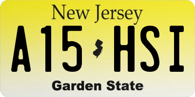 NJ license plate A15HSI