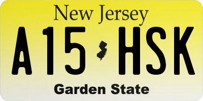 NJ license plate A15HSK