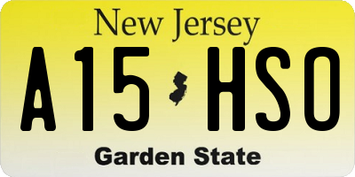 NJ license plate A15HSO
