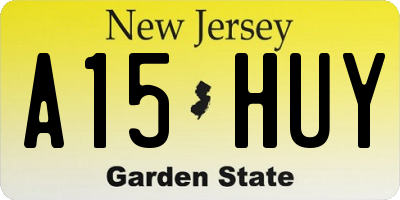 NJ license plate A15HUY