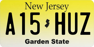 NJ license plate A15HUZ