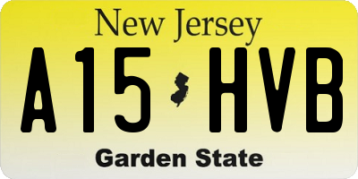 NJ license plate A15HVB
