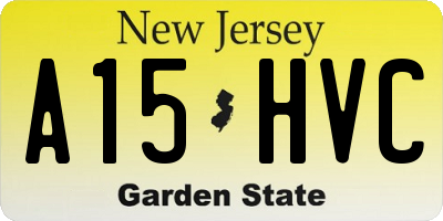 NJ license plate A15HVC