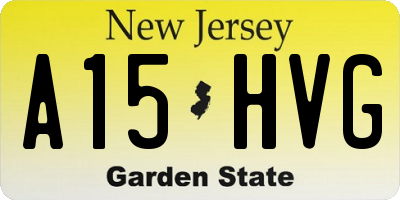 NJ license plate A15HVG