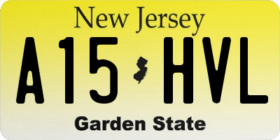 NJ license plate A15HVL