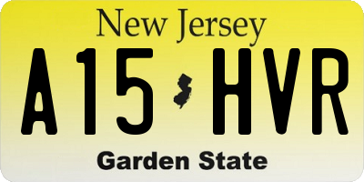 NJ license plate A15HVR