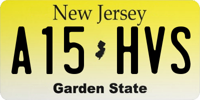 NJ license plate A15HVS