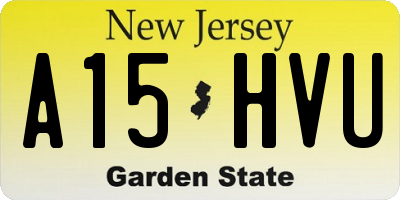 NJ license plate A15HVU