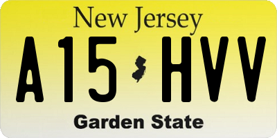 NJ license plate A15HVV
