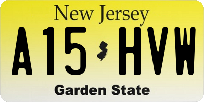 NJ license plate A15HVW