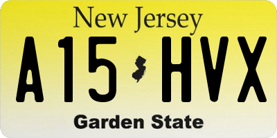 NJ license plate A15HVX