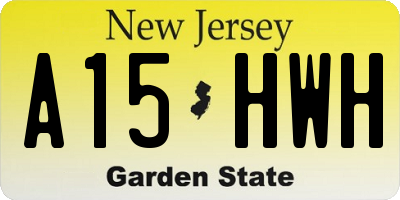 NJ license plate A15HWH