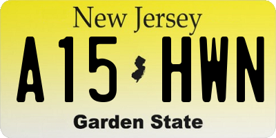 NJ license plate A15HWN