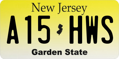 NJ license plate A15HWS