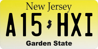 NJ license plate A15HXI