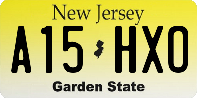 NJ license plate A15HXO