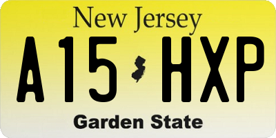NJ license plate A15HXP