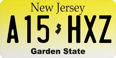 NJ license plate A15HXZ