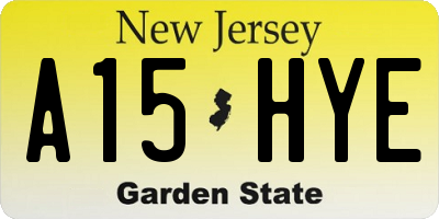 NJ license plate A15HYE