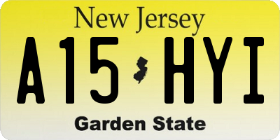 NJ license plate A15HYI