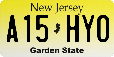 NJ license plate A15HYO