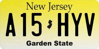 NJ license plate A15HYV