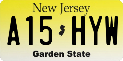 NJ license plate A15HYW