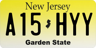 NJ license plate A15HYY