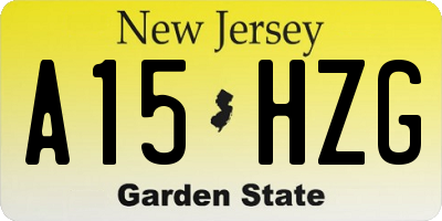 NJ license plate A15HZG