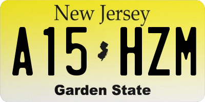 NJ license plate A15HZM