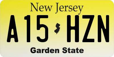 NJ license plate A15HZN