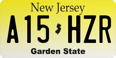 NJ license plate A15HZR