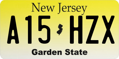 NJ license plate A15HZX