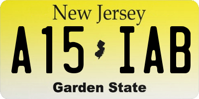 NJ license plate A15IAB
