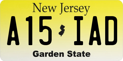 NJ license plate A15IAD