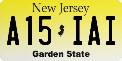 NJ license plate A15IAI